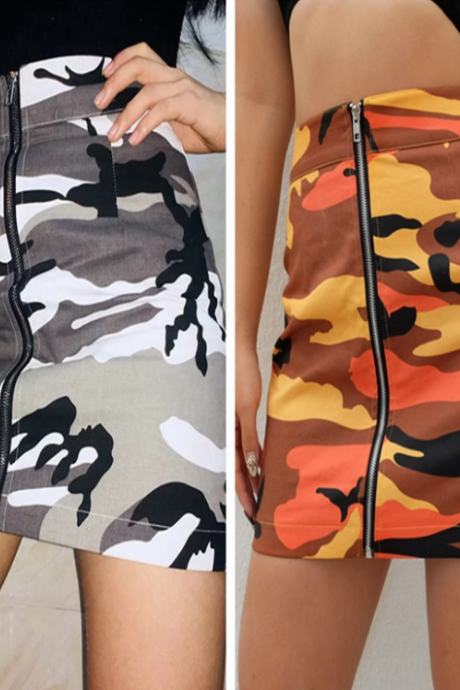 2018 Women's Fashion Zipper Bag Hip Skirt