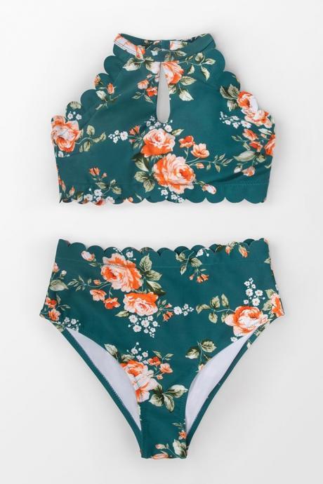 Sexy Backless Printed Bikini Set Swimsuit