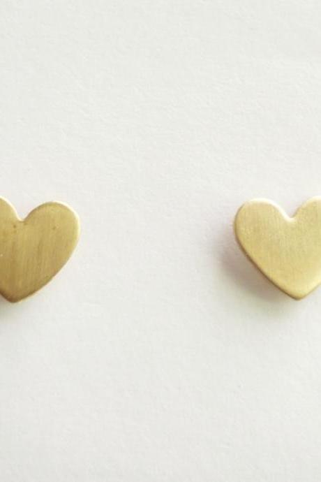 Heart Earrings Bridesmaid Gift. Minimal Jewelry