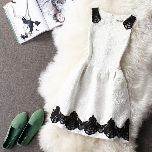 Sleeveless wool vest dress A115
