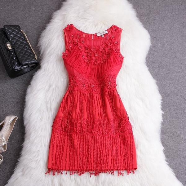 Fashion Beaded Silk Sleeveless Dress VC30503MN on Luulla