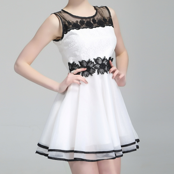 Slim Organza Sleeveless Vest Dress Vc31212mn on Luulla