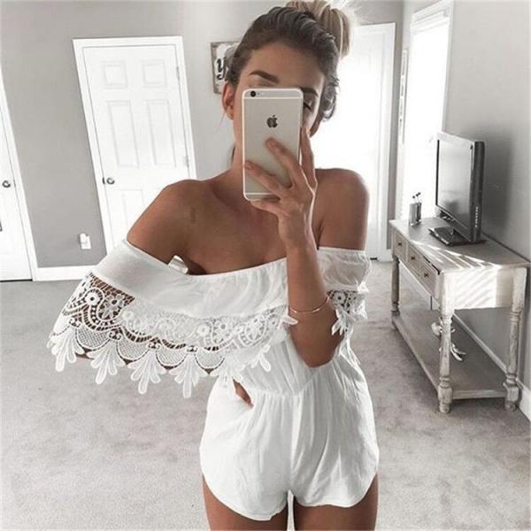 Sexy White Lace Jumpsuit