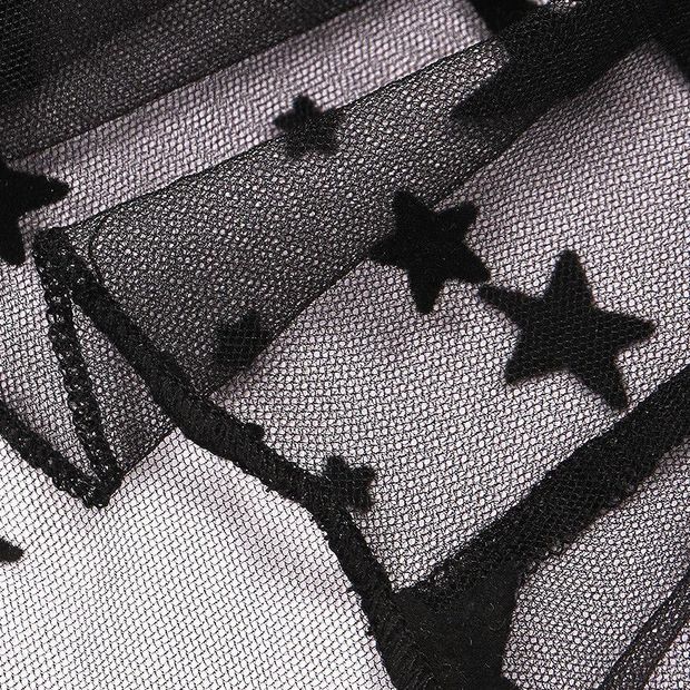 long sleeve star mesh top