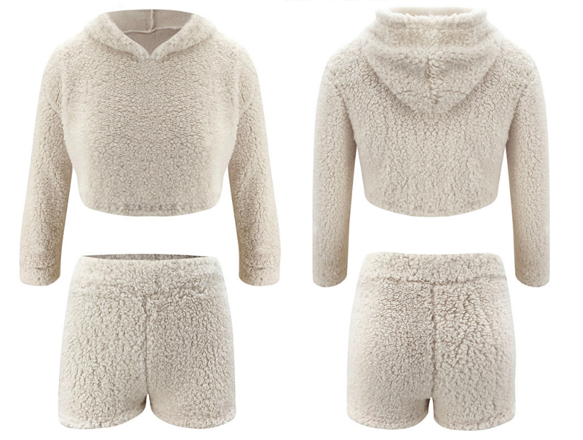 Fashion Long Sleeve Solid Color Hooded Two-piece Suit on Luulla