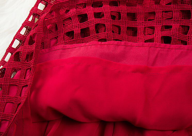 Fashion Lace Round Neck Short Sleeve Dress Vg41102mn on Luulla